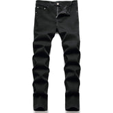 Men's Ripped Regular Fit Black Jeans